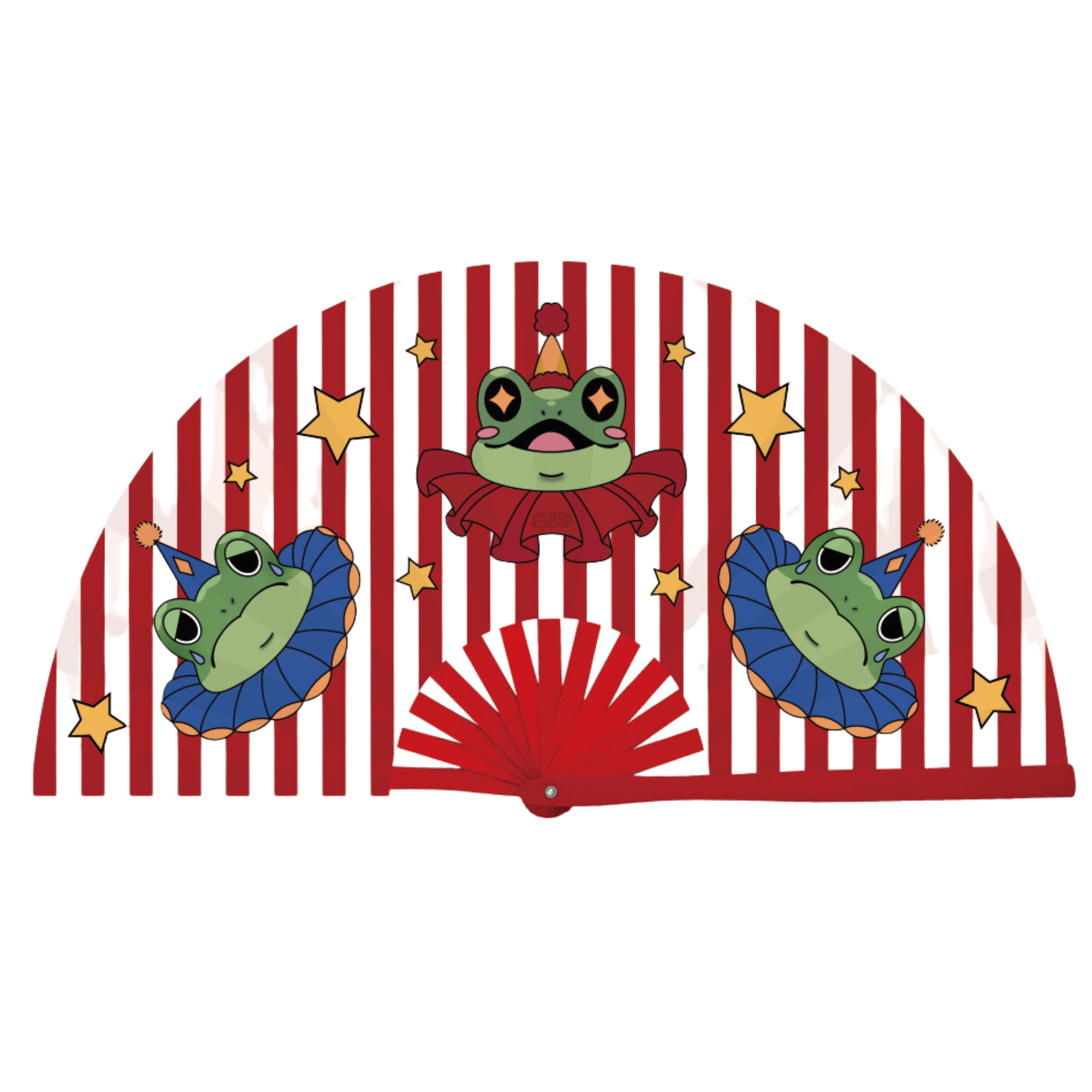 Clown Frog Bamboo Fan