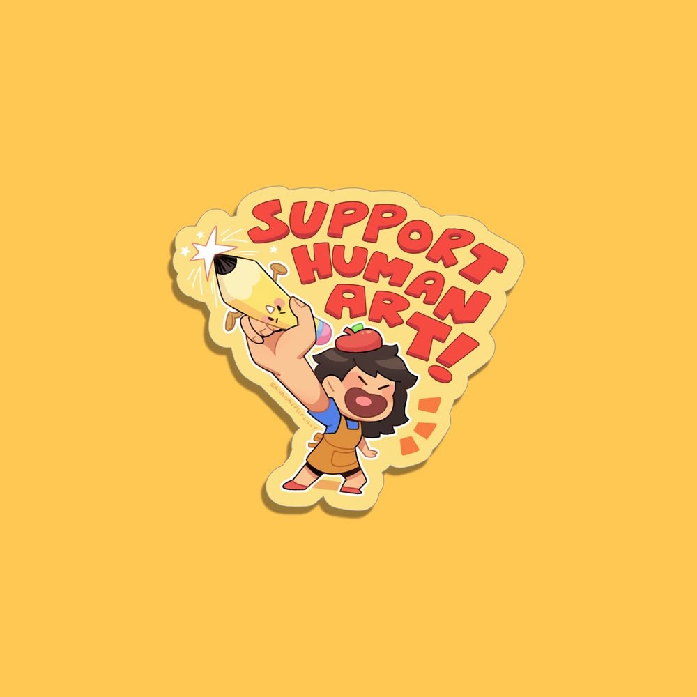 Support Human Art Sticker