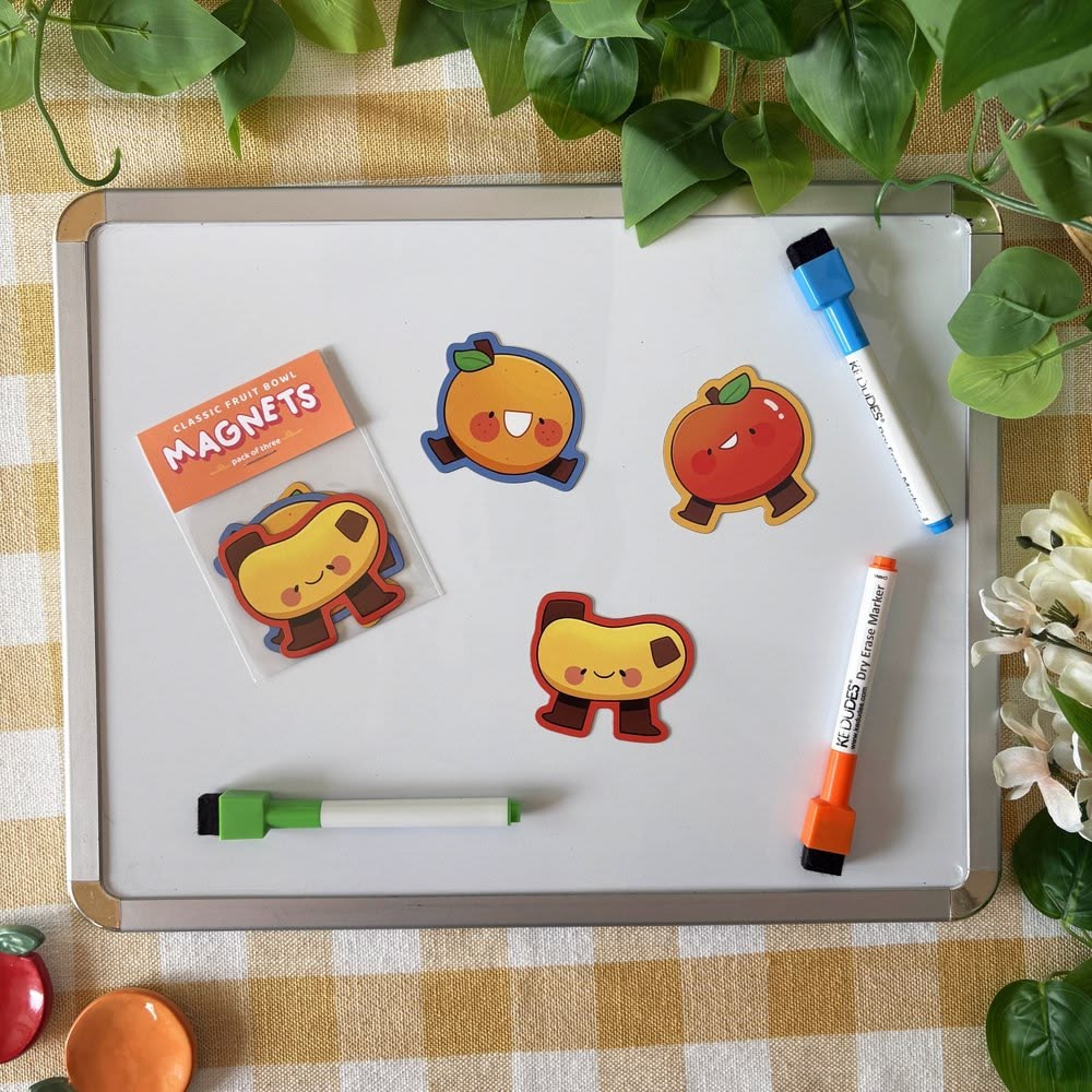 Classic Fruit Bowl Magnet Set
