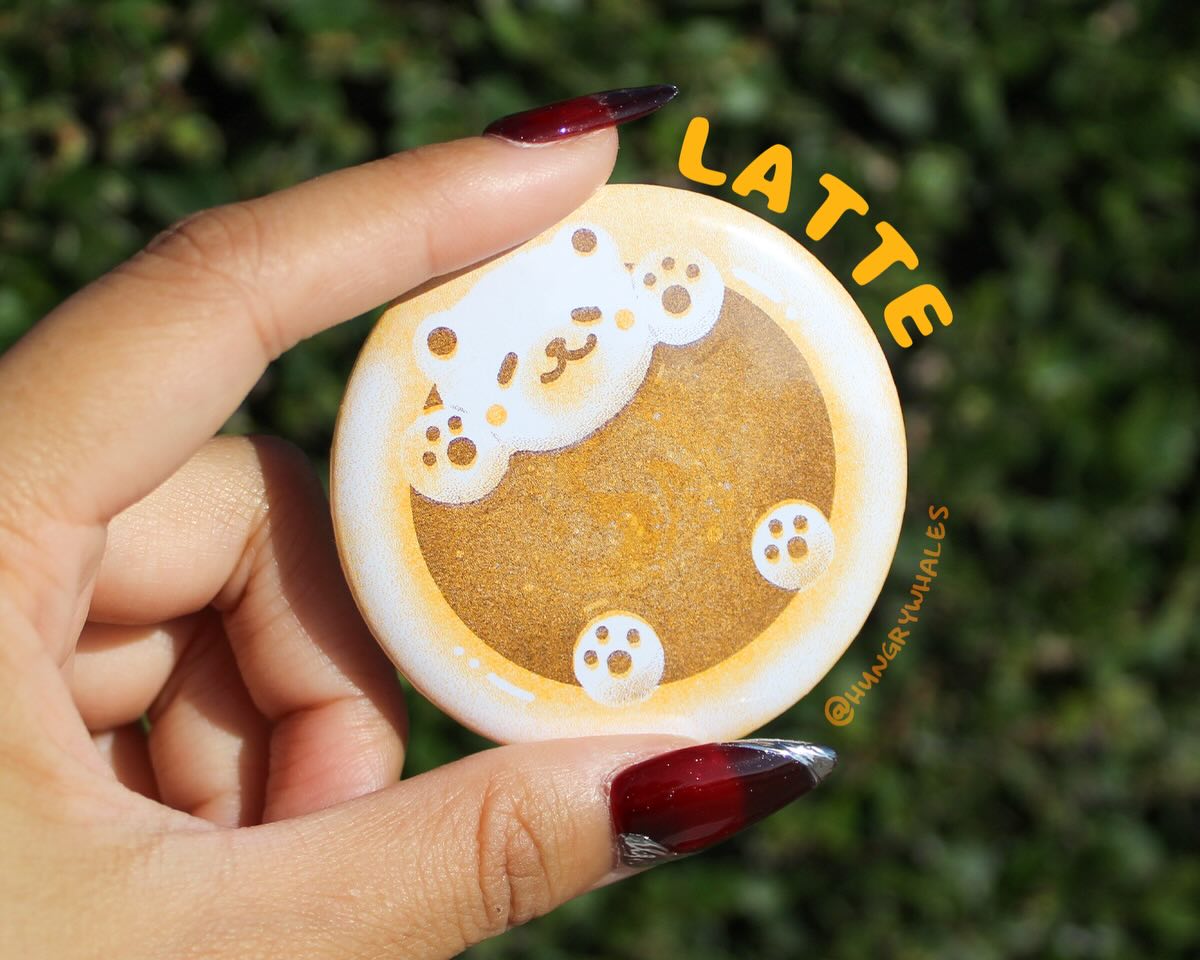 Bear Latte Riso Button