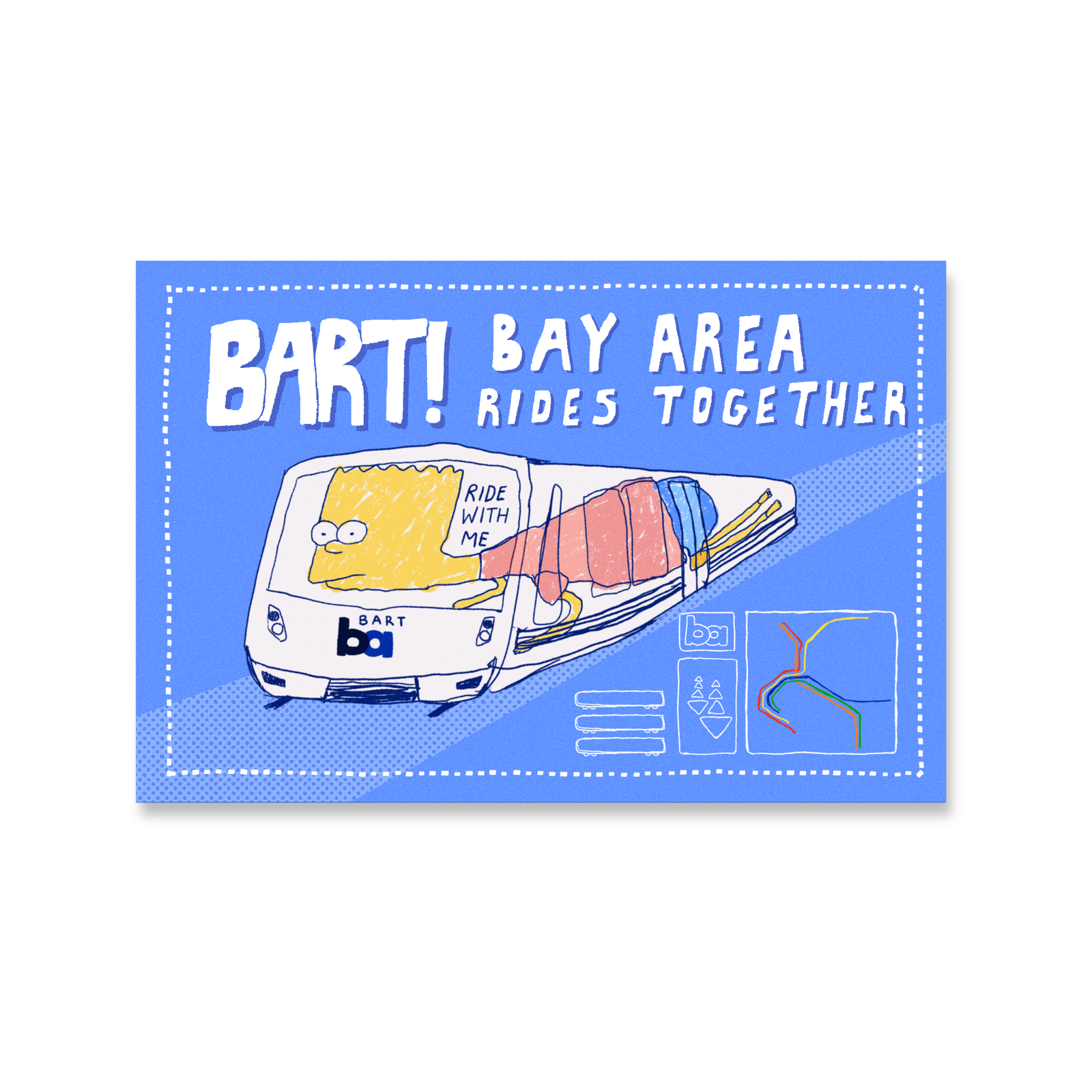 Bart Train Postcard