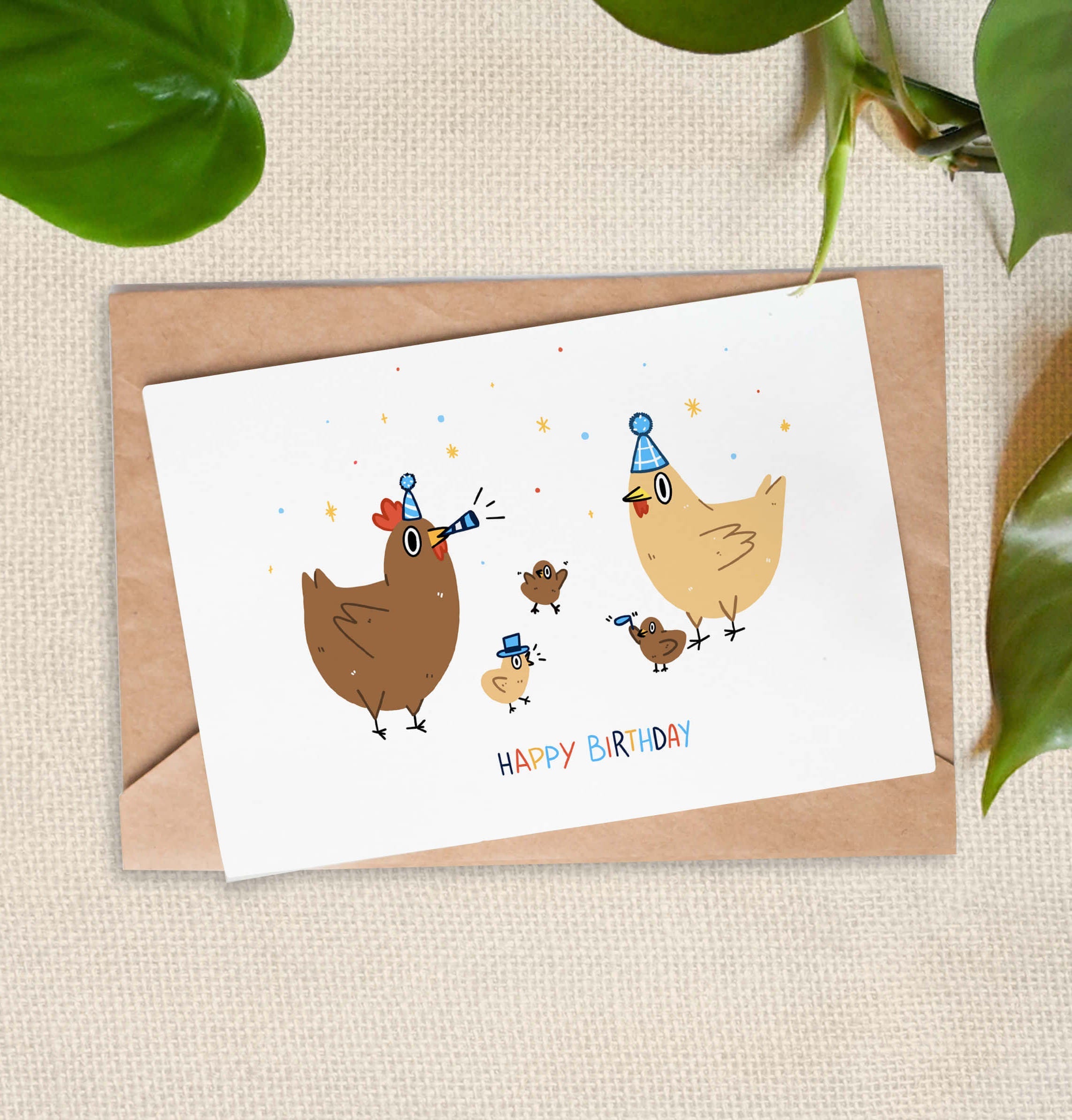 Birthday Chickens Greeting Card