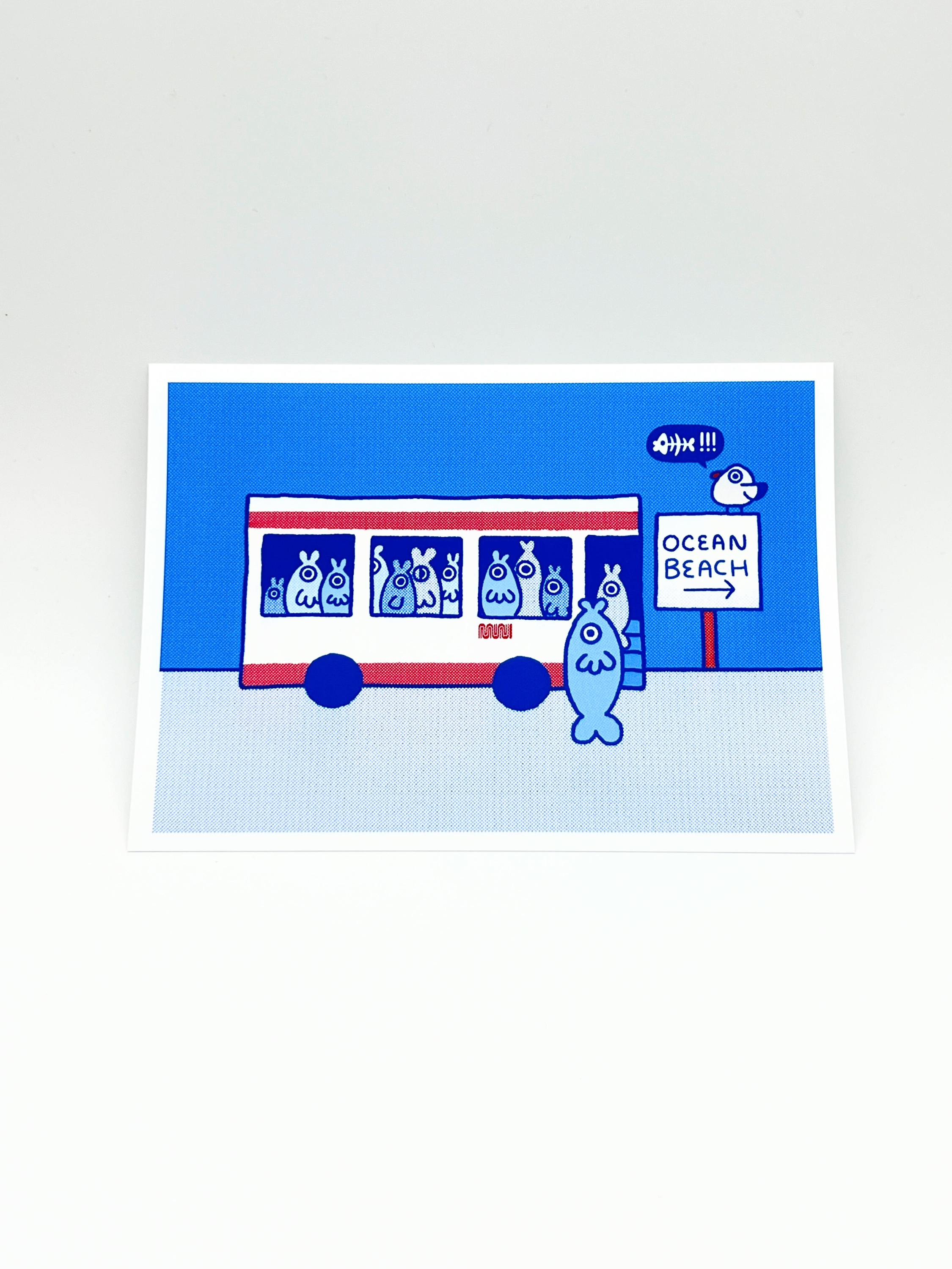 Fish Bus to Ocean Beach Print