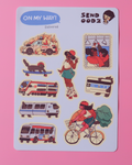 On my way! sticker sheet