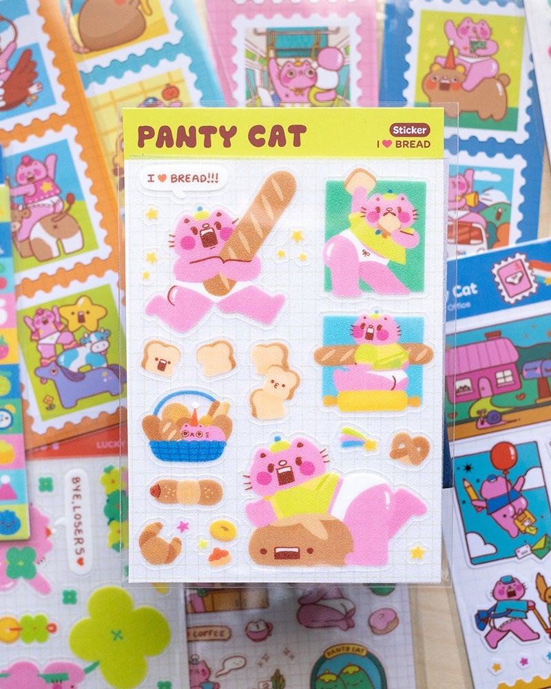 Bread and Panty Cat Sticker Sheet