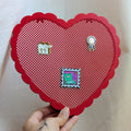 Heart Pin & Earring Display Board (Red)