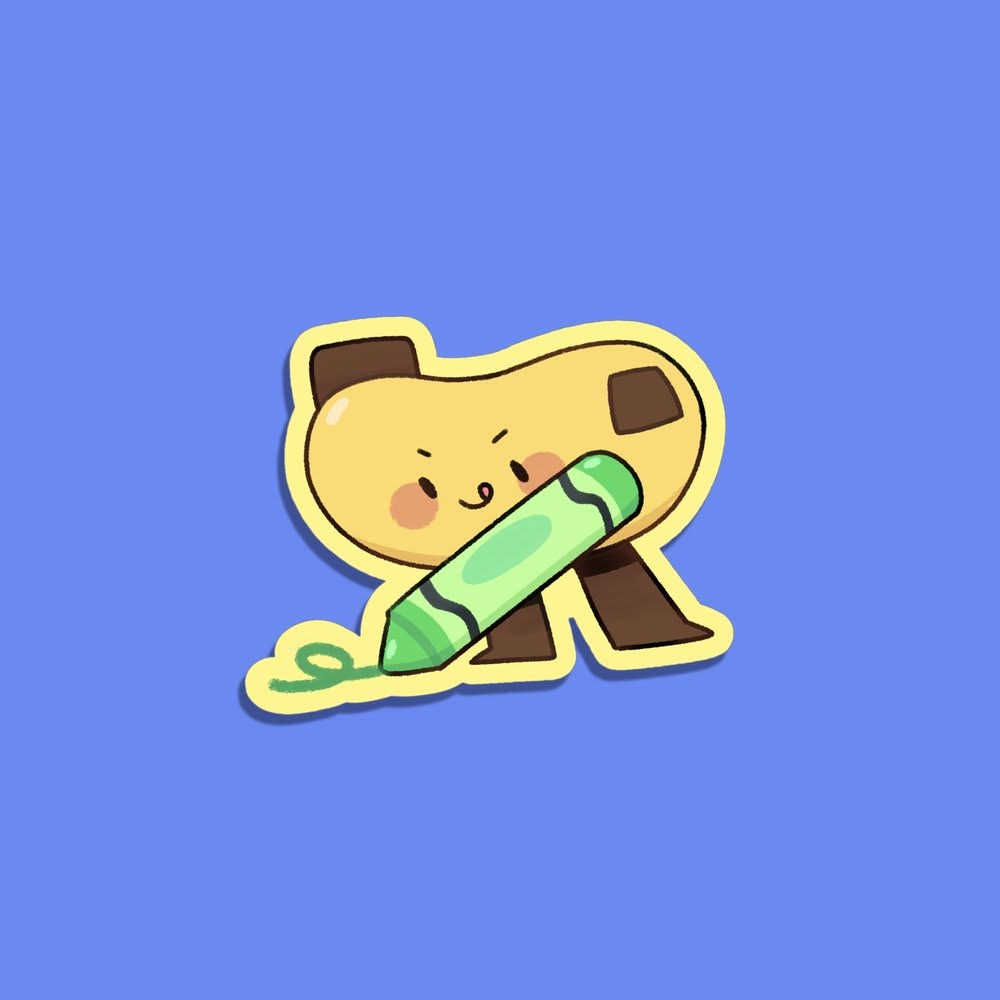 Crayon Banana Sticker