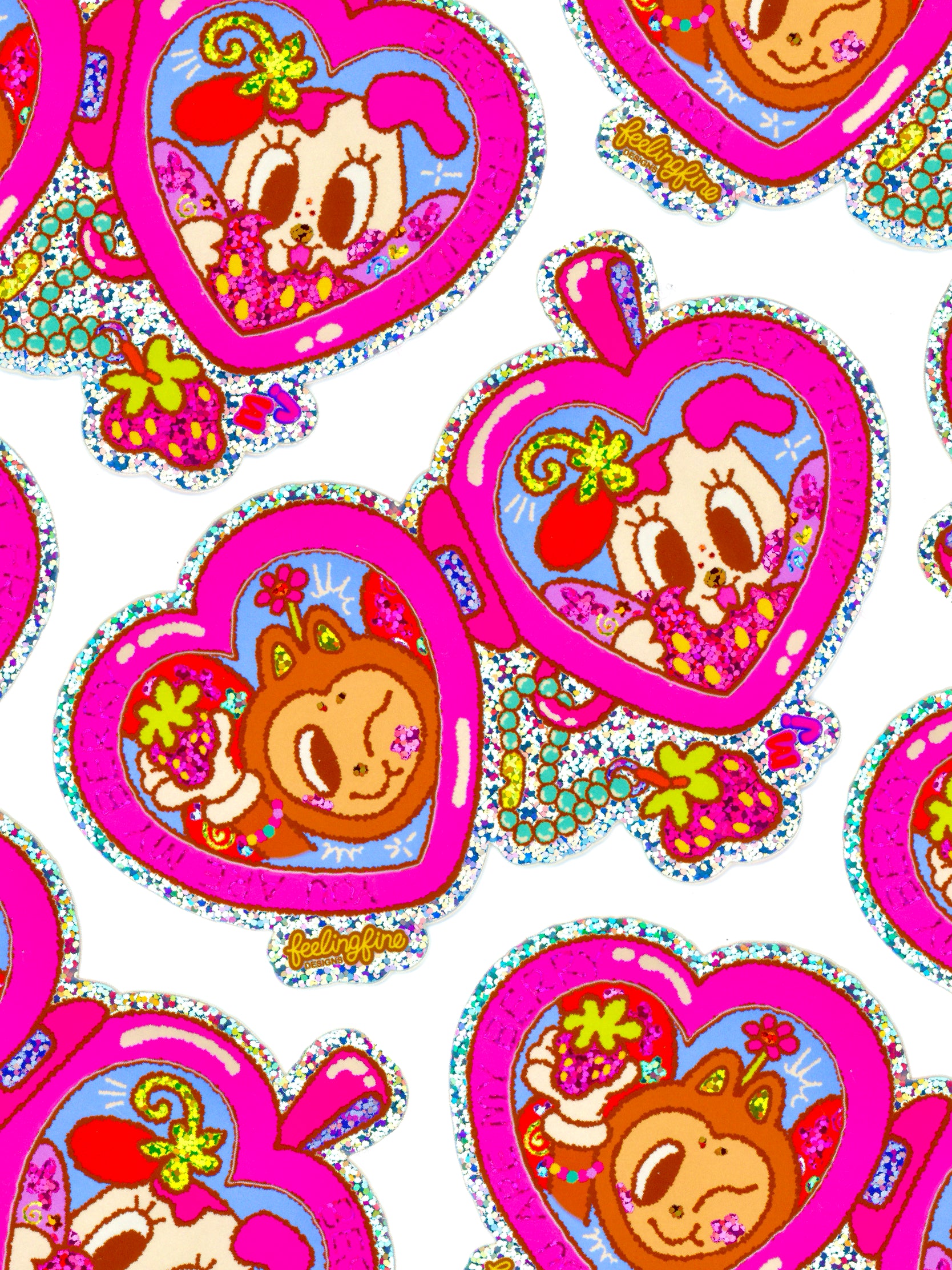 Berry Best Friends Locket Frame Sticker