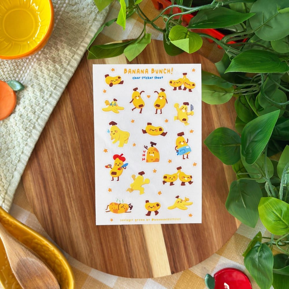 Banana Bunch Clear Sticker Sheet