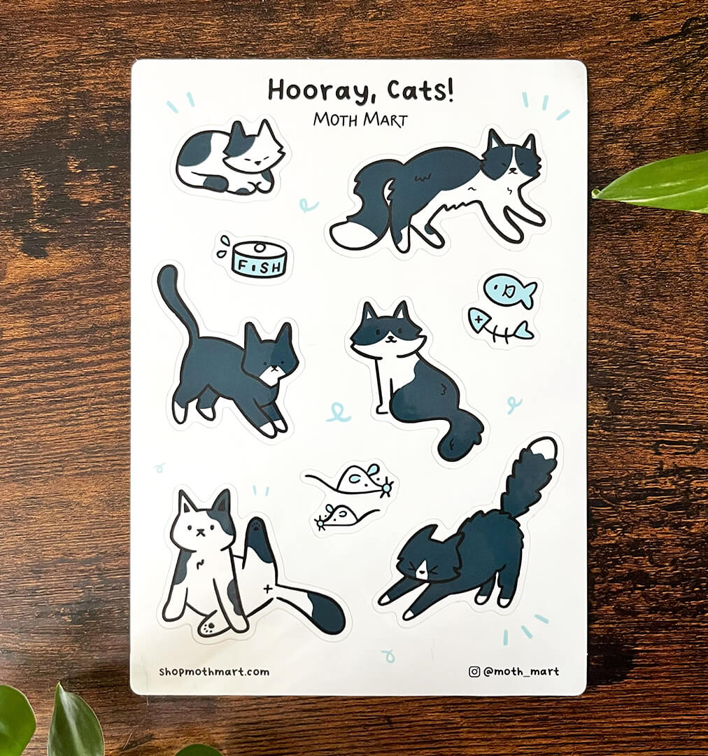 Hooray Cats Sticker Sheet