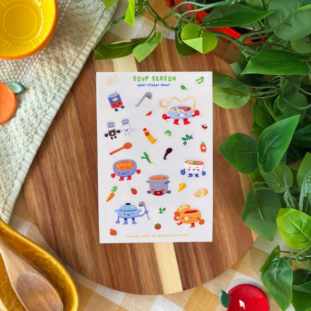 Soup Season Clear Sticker Sheet