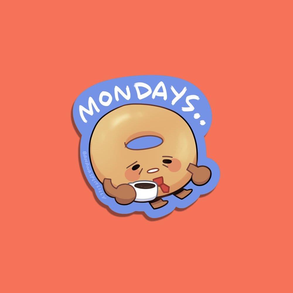 Monday Bagel Sticker