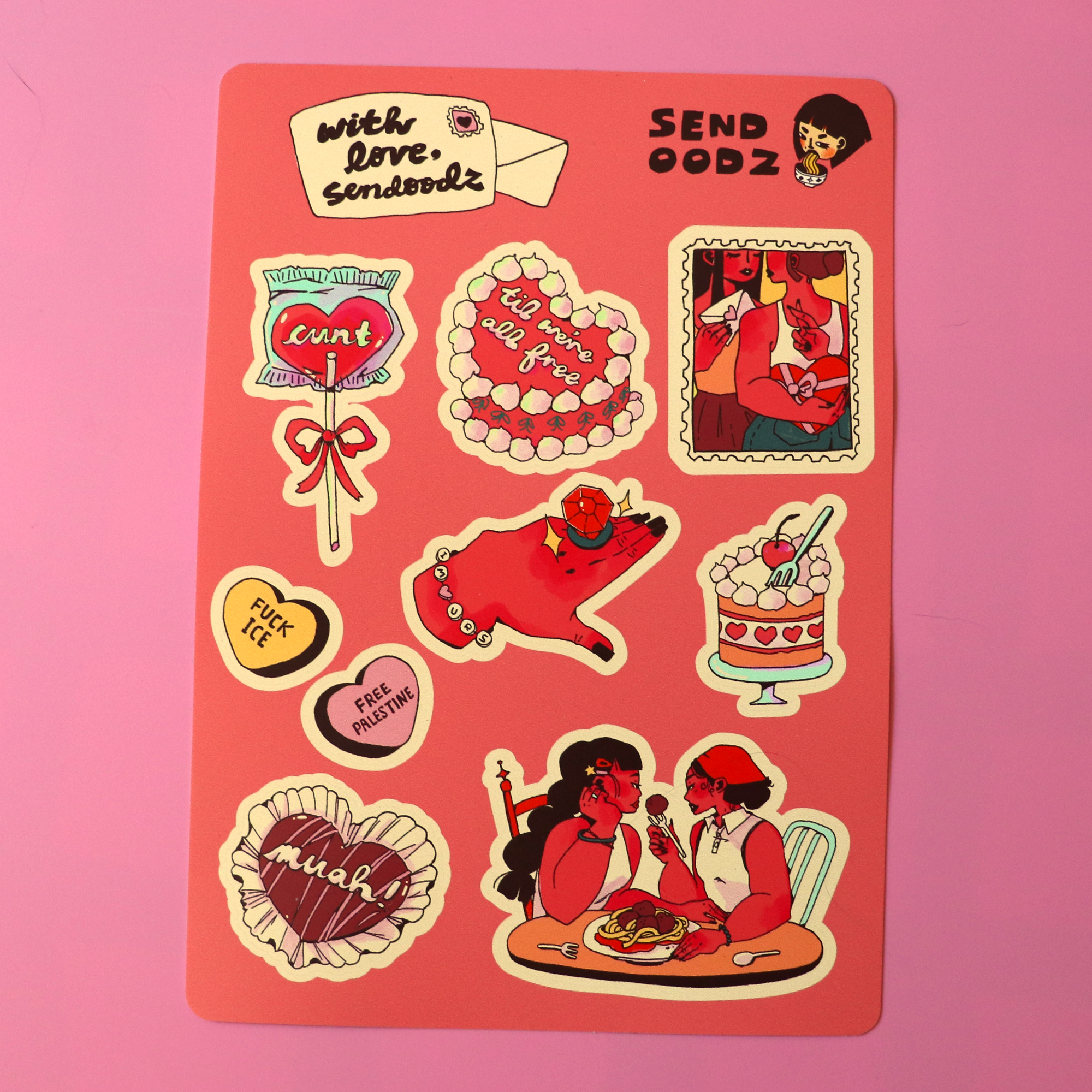 With Love, Sendoodz Sticker Sheet