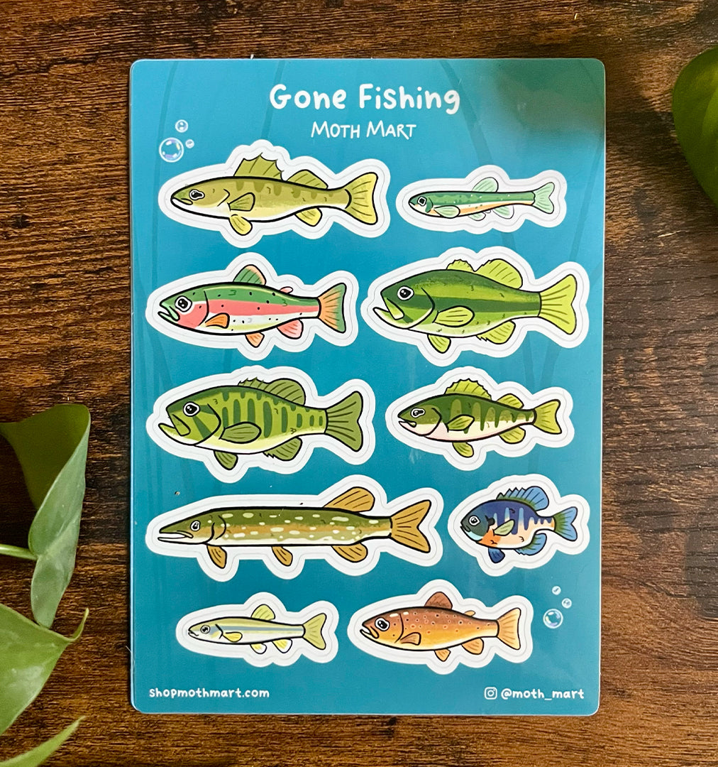 Gone Fishing Sticker Sheet