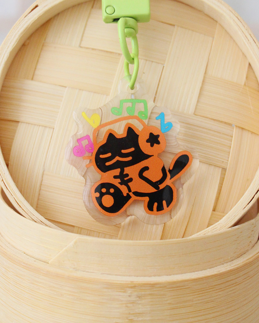 Jammin' Cat Keychain