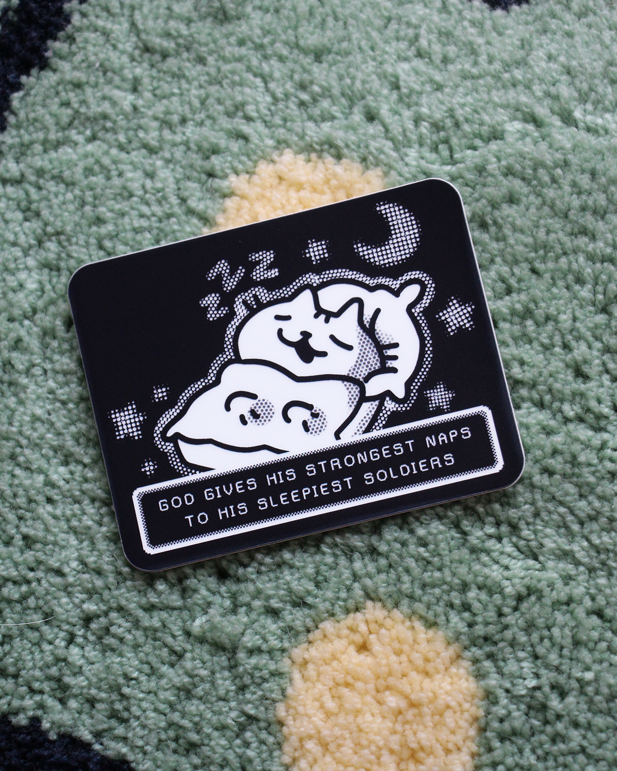 Sleepy Cat Glitter Sticker